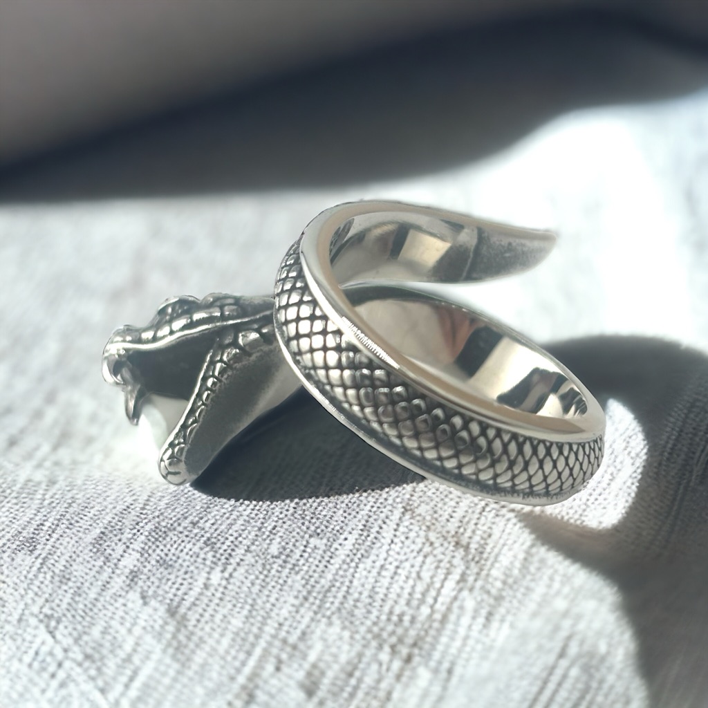 18 Kt Gold Plated Serpent Ring
